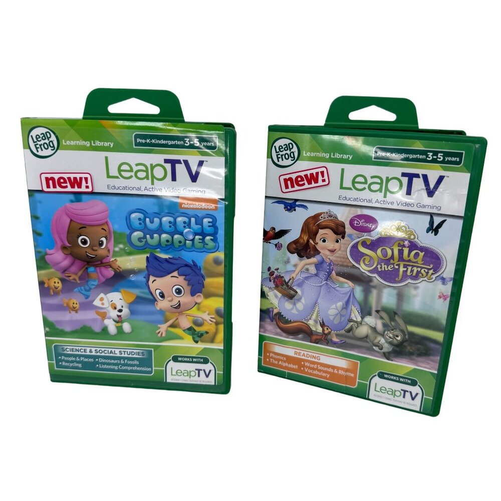 Leapfrog LeapTv Bubble Guppies Science Social‎ Studies Sophia the First Reading